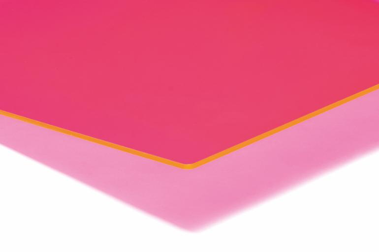 Støpt akrylplate med lysende kant, fluorescerende rosa